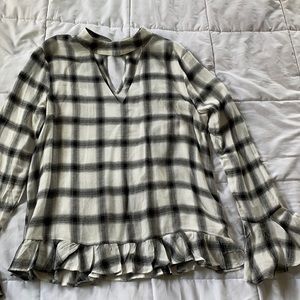 Plaid long sleeve top